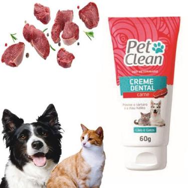 Imagem de Creme Dental Pasta de Dente Pet Clean 60g Cães Gatos Oferta, Carne