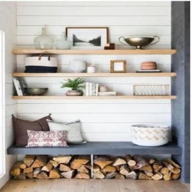 Imagem de Kit 3 Prateleiras 110x15 Suporte Invisível Madeira Maciça - Loja do Pi