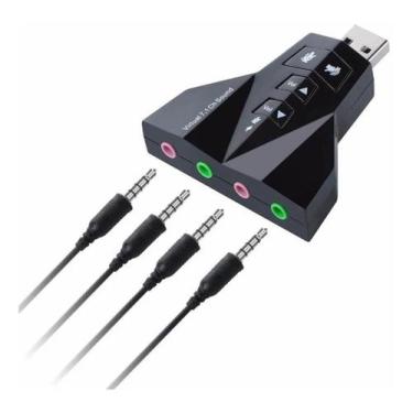 Imagem de Adaptador USB Placa de Som 7.1 Note PC 2 Microfones 2 Fones - Lotus