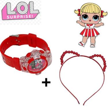 Imagem de Kit Relógio Infantil Digital Pisca Luz Led + Tiara Arquinho de Cabelo 