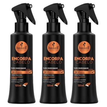 Imagem de kit 3 Finalizador Haskell Encorpa Cabelo Engrossar fios 120 ML