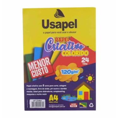 Imagem de Papel usapel criativo 120g a4 8 cores caixa 20 unidades