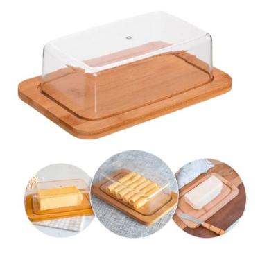 Imagem de Manteigueira de Bambu Com Tampa de Acrílico - Lyor