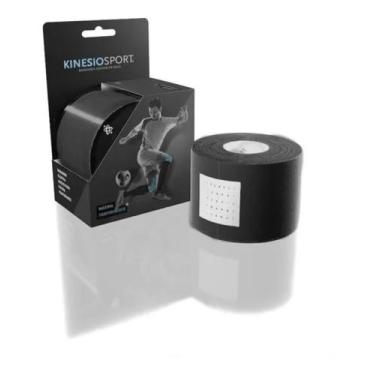 Imagem de Fita Kinesio Sport Bandagem Funcional Elástica Para Lesões - Preta, Pr
