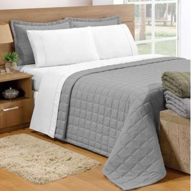 Imagem de Cobre Leito Cinza  Matelado Casal Dupla Face 2,60m x 2,40m - Doce Lar 