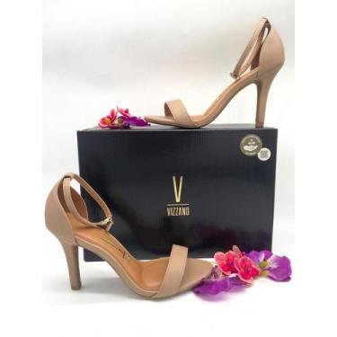 Imagem de Sapato Scarpin Vizzano Salto Fino Formal Elegante Strass, Bege, 6249, 