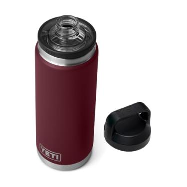 Imagem de Garrafa YETI Rambler de 740 ml, à prova de vazamento, isolamento a vácuo, aço inoxidável com Chug Cap, vermelho Wild Vine