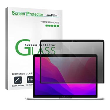 Imagem de amFilm Projetado para MacBook Pro 13 polegadas (2016-2022, M1/M2)/MacBook Air 13 polegadas (2018-2021, M1) Protetor de tela de vidro de privacidade [Zero bolhas][dureza 9H][ Anti-risco][ anti-impressões digitais]
