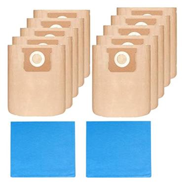 Imagem de Pacote com 12 (10+2) 19-3100 sacos de vácuo para aspirador Stanley Shop Vac de 19-1500 sacos de pó descartáveis filtros reutilizáveis combo 19-1500