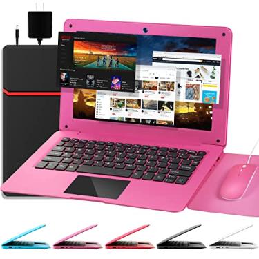 Imagem de G-Anica Laptop (10,1 polegadas), Quad Core alimentado por Android 12.0, computador netbook com WiFi, webcam e Bluetooth, mini laptop com bolsa, mouse e mouse pad para crianças e adultos (rosa)