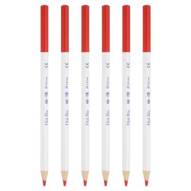 Imagem de PATIKIL Conjunto de lápis de cor vermelha, 6 lápis de cor a óleo, lápis de desenho de madeira para artistas, pintura, esboço