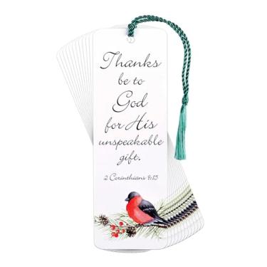 Imagem de Dickson's Thanks Be to God for His Unspeakable Gift - 2 Corinthians 9:15 - Marcador de livro multicolorido 15 x 5 cm de papel/borla; pacote com 12