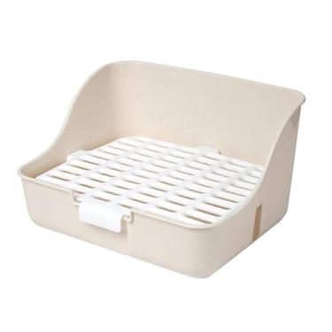 Imagem de ＡＷＨＡＯ Bandeja Do Xixi Do Toalete Da Caixa Da Maca Do, Treinador Durável Portátil Do Potty Da Gaiola Do Animal de Estimação para a Cobaia, Animais Peq, branco