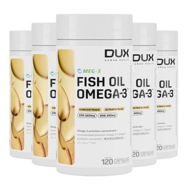 Imagem de Kit 5 Ômega 3 Dux Fish Oil Sem Sabor 120 Cápsulas