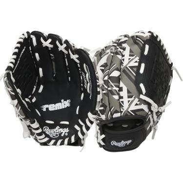 Imagem de Rawlings Luva juvenil de beisebol da série Remix, arremesso de direita, preto/branco/cinza, 22,8 cm (idades 3-5) (AMAREM91-6/0)