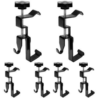 Imagem de 6 clipes de parede de tijolos torcidos à mão, grampos ajustáveis de 4,5 a 7,5 cm, sem perfuração e chave inglesa, clipes de parede de aço inoxidável resistentes para pendurar ao ar livre