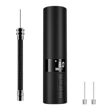 Imagem de 星姿 Bomba elétrica de bola de ar com visor LCD, inflável portátil e rápida, com medidor de pressão com acessórios de bocais, para basquete, bola de futebol, vôlei