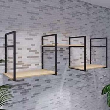 Imagem de Estante moderna estilo industrial para escritório, sala e cozinha desi
