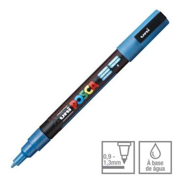 Imagem de PC-3ML Posca Azul c/ Glitter 0.9 a 1.3mm redonda - UNI