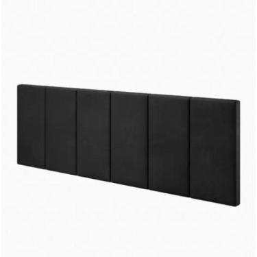 Imagem de Cabeceira Suspensa Casal King Queen Box 140x55cm Dubai Preto - MagL - 