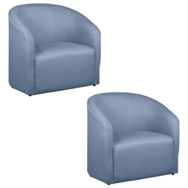 Imagem de Kit 02 Poltrona Decorativa Recepção Sala de Estar Lara Linho - Fina Mo