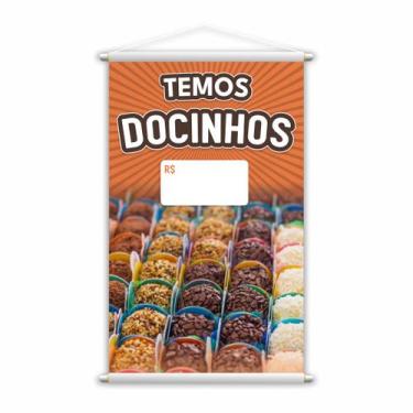 Imagem de Banner Temos Docinhos Festa Brigadeiro Preço 60x40cm - PlimShop
