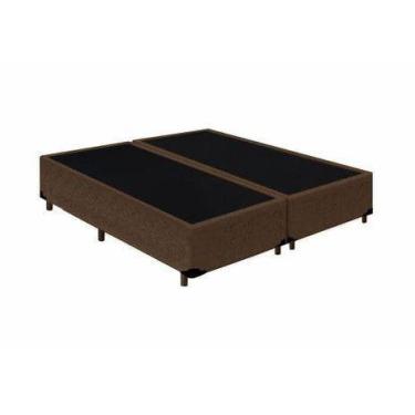 Imagem de Base Cama Box Bipartida Queen RC Sono Leve 38x158x198, Queen, Suede Ma