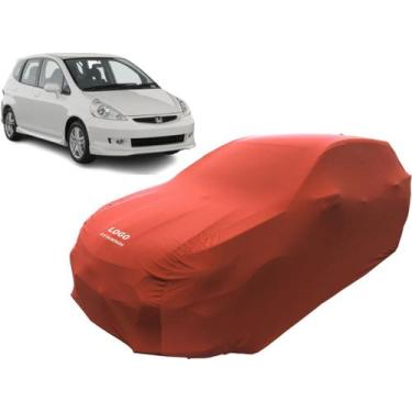 Imagem de Capa Carro Honda Fit 2003 Hatch Veste Fácil Com Elástico - Mz, Vermelh