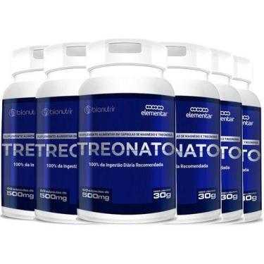 Imagem de 6x Magnésio L Treonato Puro - 360 Cáps 500mg - Medinfarm, Sem Sabor