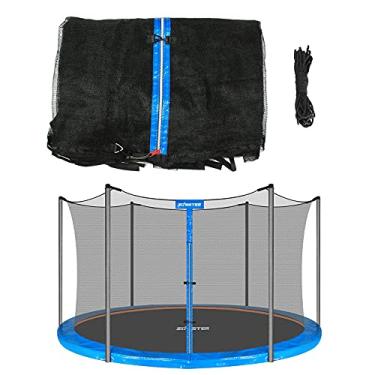 Imagem de Zoomster Rede de Segurança de Substituição de Trampolim de 14 Pés para Trampolins de Estrutura Redonda de 6 Pólos Retos, Rede de Trampolim Respirável e Resistente Às Intempéries com Alças Ajustáveis(S
