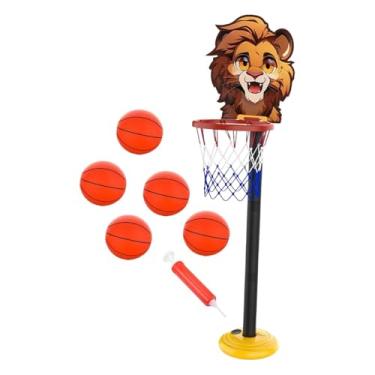 Imagem de oshhni Cesta de basquete para crianças, suporte estável, atividades ao ar livre, presente de aniversário, Marrom