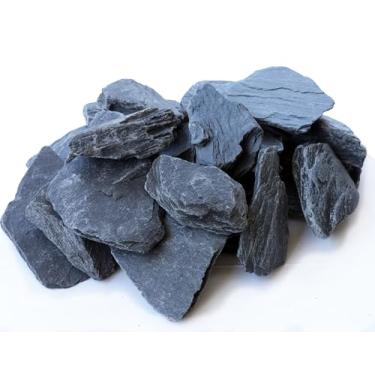 Imagem de Pedras naturais de ardósia de 3 a 12,7 cm para jardim em miniatura e fadas, aquários aquascaping, recintos de répteis e ferrovia em modelo. (4,5 a 5,4 kg)