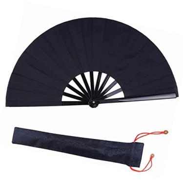 Imagem de Ventilador Portátil Black Ng Fu - Ventilador Dobrável para Apresentações de Palco, Festas, Decorações e Aniversários - Ventiladores Dobráveis ​​manuais para Entusiastas de Artes