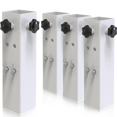 Imagem de FOROIRON Pacote com 4 peças de elevação para cama de dormitório de aço carbono de 5,8 cm de diâmetro para cama de metal para cama de madeira para dormitório universitário, altura ajustável para mesa