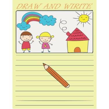 Imagem de draw and write paper for kids paperback: size: 8.5 × 11 in (21.59 × 27.94 cm) Cover: bright pager :120, draw and color for kids