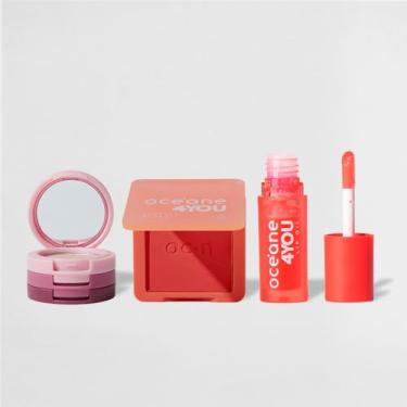 Imagem de Kit Trio de Sombras + Blush Cremoso Coral + Mini Lip Oil 4you (3 Produtos)