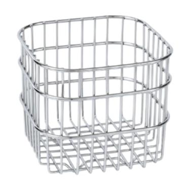 Imagem de Fenteer Cesta de Arame Caixa de Armazenamento de Ferro Escorredor de Pratos Cesta de Frutas de Arame Escaninho de Armazenamento Rústico para Casa de Banheiro, 13.2x13.2x10.2cm