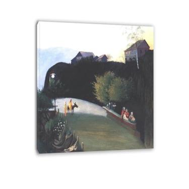 Imagem de Pintura famosa "árvores em eletricidade". Impressão de reprodução em tela impressão de arte de parede pôster vintage para decoração de sala de estar 20x25cm8"x9" emoldurado