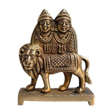 Imagem de craftslook Deusa de latão MATA Chandi Chamunda Maa Devi Estátua Ídolo Escultura 8,9 cm | Ídolo Devi Durga Maa | para casa e escritório, local de trabalho Presente do Templo Puja