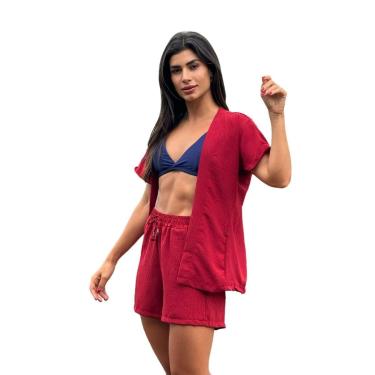 Imagem de CONJUNTO FEMININO KIMONO/CARDIGAN E SHORT-Feminino