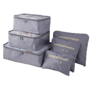 Imagem de Jogo De Necessaire Com 6 Peças Seanite Travel - Cinza