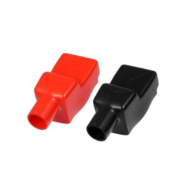 Imagem de A ABSOPRO 1 par de capas de isolamento de terminal de bateria, 20 mm 2.0 cm proteção universal para carro, motocicleta, caminhão, durável, PVC, vermelho, preto, item de substituição