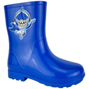 Imagem de Bota Infantil Galocha Charmosinha Menino Tubarão Baby Shark Confortáve
