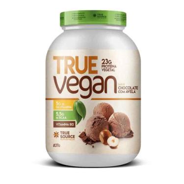 Imagem de Proteína vegana true vegan 837g chocolate c/ avelã - true source