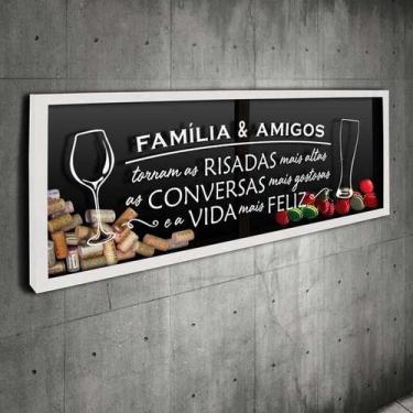 Imagem de Porta Rolhas e Tampinhas Panorâmico - Família e Amigos - Quadro Novo, 