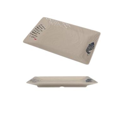 Imagem de Placa de porcelana retangular, panela quente de hotel placa de churrasco redonda -34088-8