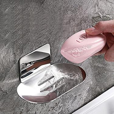 Imagem de Gmtglla Porta Saboneteira Adesiva, Porta Saboneteira para Banho, Suporte de Sabonete Em Barra de Parede de Aço Inoxidável 304 para Banheiro e Cozinha - Sem Perfuração (Cromado)