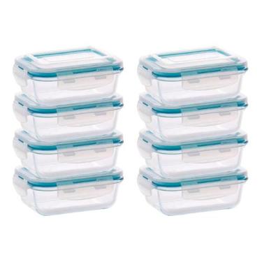 Imagem de Conjunto 8 Potes de Vidro 1040ml Marmita Hermetica - QUALITY HOUSE