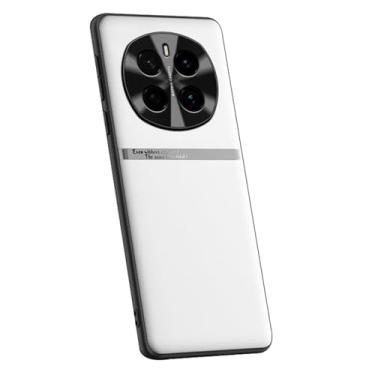 Imagem de LYJSMGZ Capa fina para Honor Magic 7 Pro/7, homens e mulheres, capa de couro vegano líquido, luxuosa, proteção total para lentes antiqueda, branca, 7 Pro