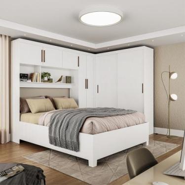 Imagem de Quarto Modulado Casal com Cama 7 Portas Belém Carioca Móveis, Branco